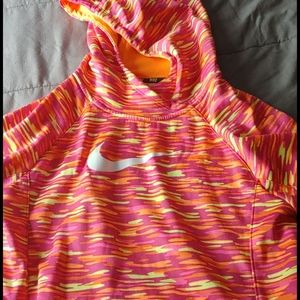 Nike Girls Pink Multi Therma-Fit Hoodie, Sz XL